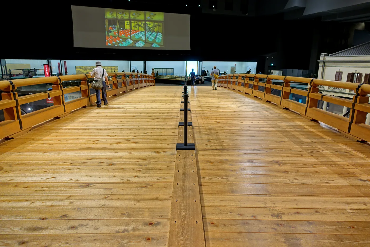 The full-scale wooden reproduction of Nihonbashi bridge — the entrance you cross to step into the Edo Zone. A long-standing signature exhibit, kept and enhanced in the renewal. The full-scale wooden reproduction of Nihonbashi bridge — the entrance you cross to step into the Edo Zone. A long-standing signature exhibit, kept and enhanced in the renewal.