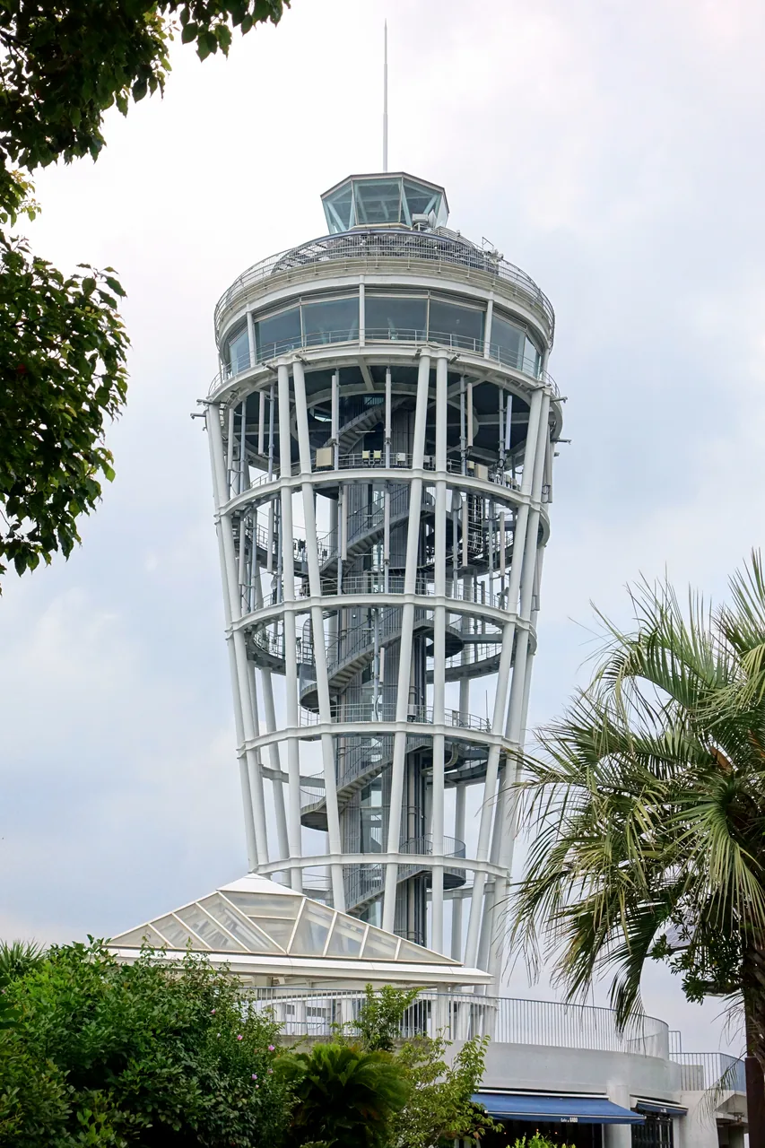 The Enoshima Sea Candle observation tower above the island