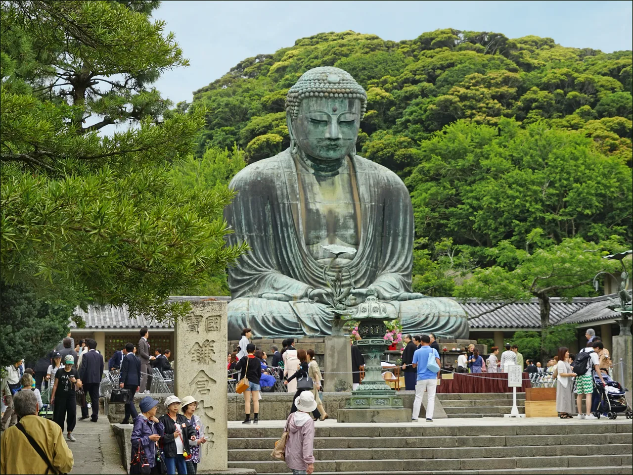 The Great Buddha of Kamakura (Kotoku-in) sitting in the open air