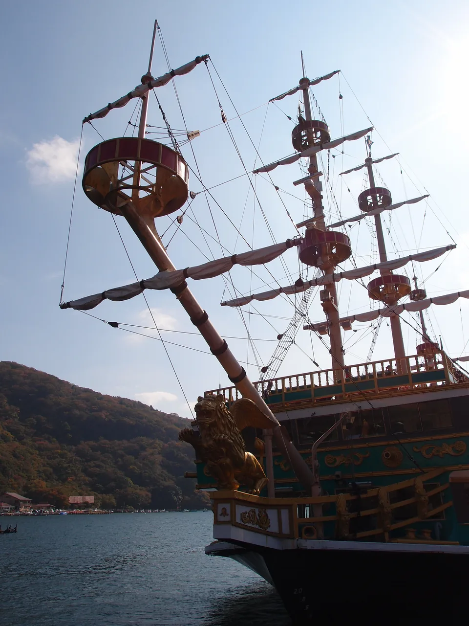 A galleon-styled sightseeing 'pirate ship' on Lake Ashi