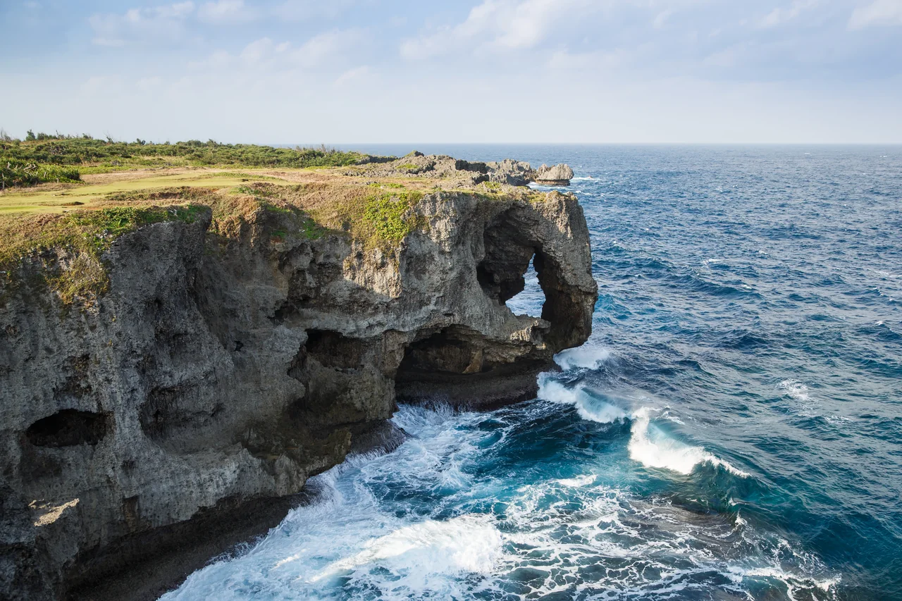 Elephant-trunk cliff of Cape Manzamo, Onna, Okinawa