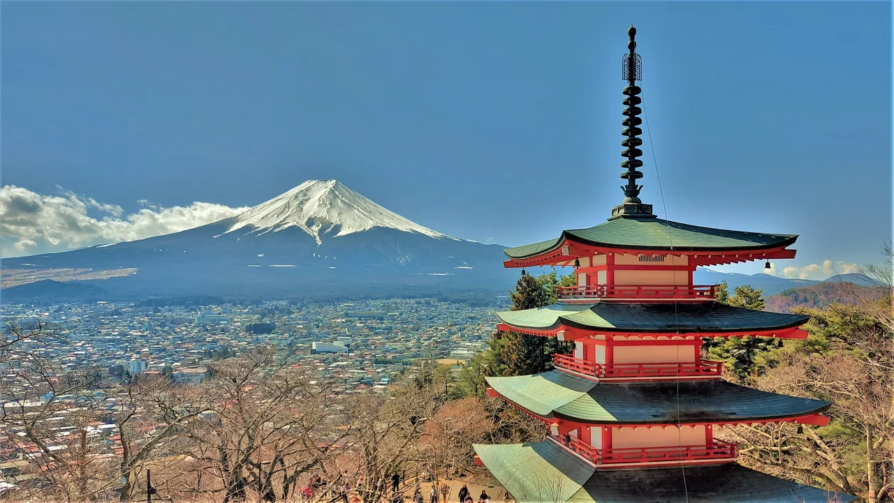 Chureito Pagoda framed against Mount Fuji Chureito Pagoda framed against Mount Fuji