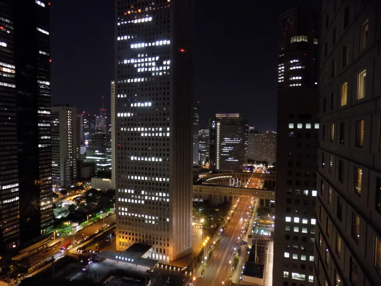 Nishi-Shinjuku skyscrapers lit up at night Nishi-Shinjuku skyscrapers lit up at night