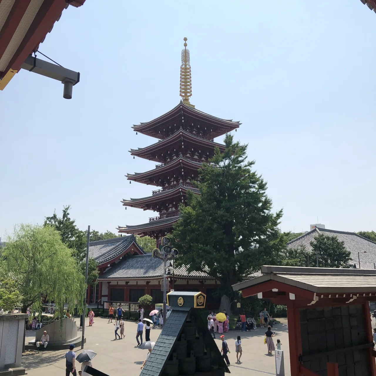 The five-story pagoda at Senso-ji Temple in Asakusa The five-story pagoda at Senso-ji Temple in Asakusa