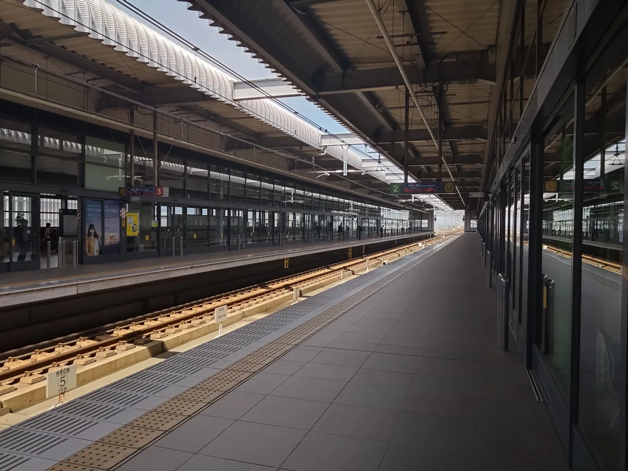 The platform at Chubu Centrair Airport station, beside Terminal 1