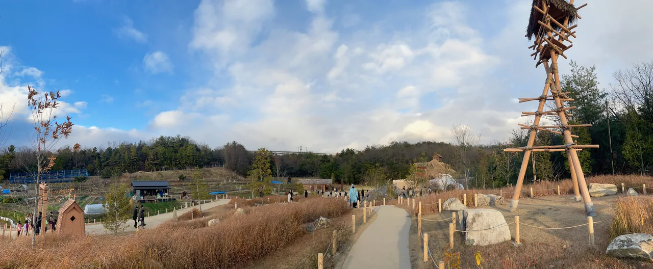 Panoramic view of Mononoke Village at Ghibli Park