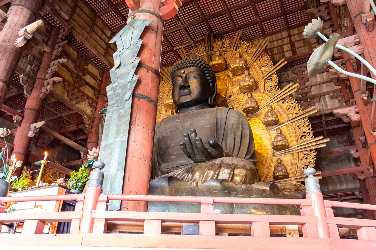 The Great Buddha (Vairocana) statue inside Todai-ji's Daibutsuden hall The Great Buddha (Vairocana) statue inside Todai-ji's Daibutsuden hall