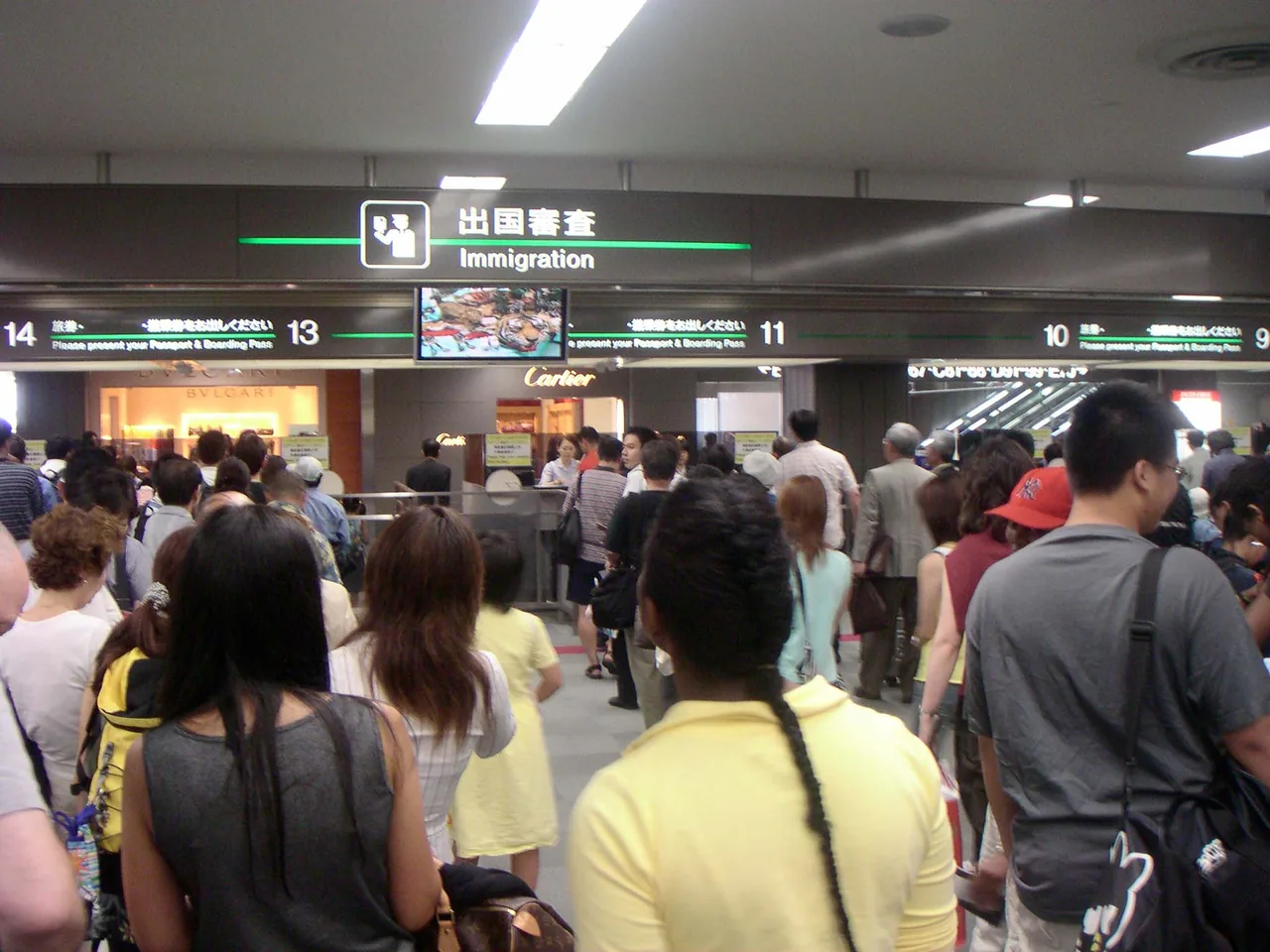 Immigration inspection hall at Narita Airport Terminal 2