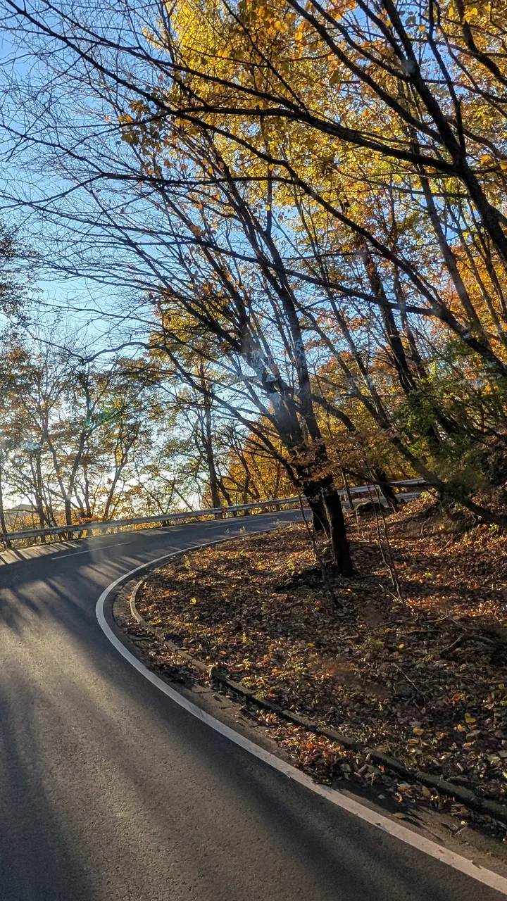A hairpin curve on the Irohazaka Winding Road in autumn near Nikko
