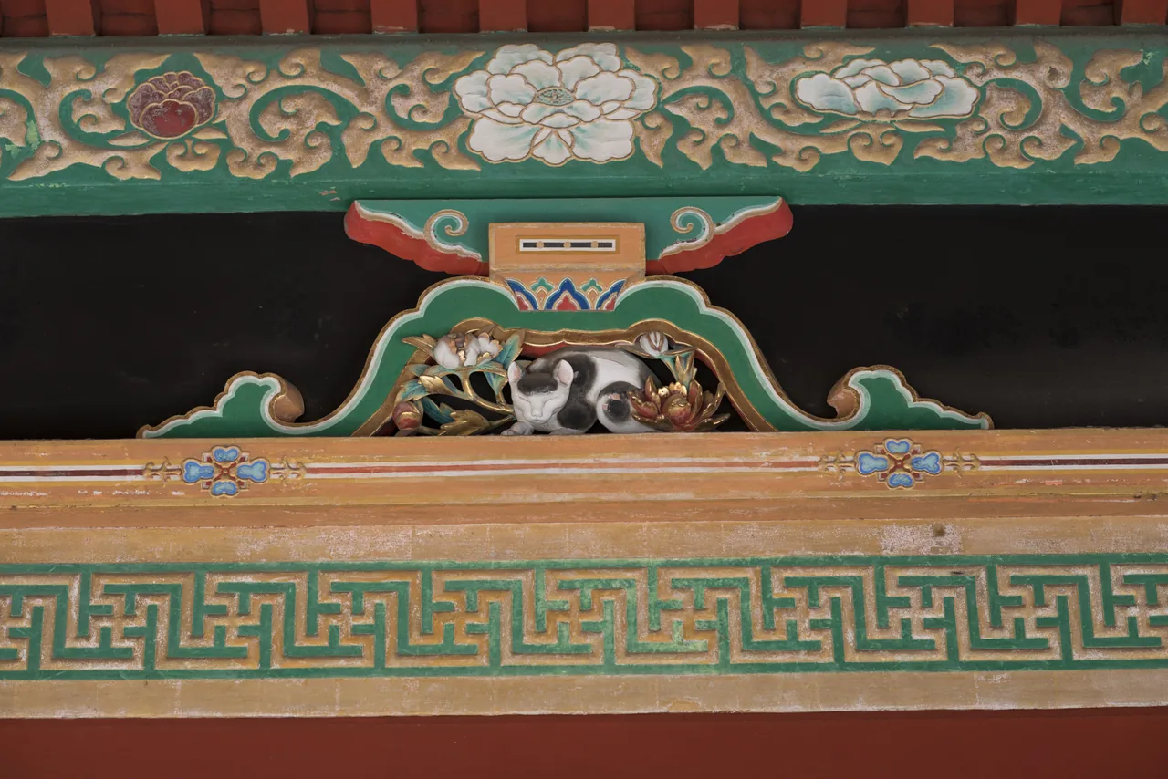 The Sleeping Cat (Nemuri-neko) carving at Toshogu Shrine in Nikko