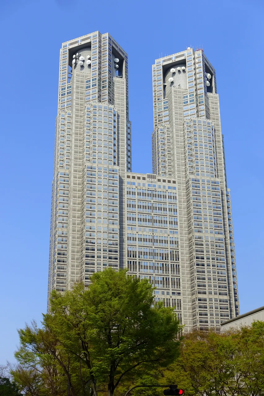 The twin towers of the Tokyo Metropolitan Government Building in Shinjuku