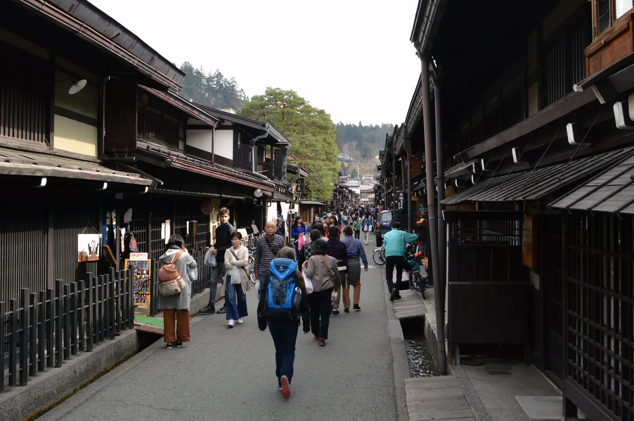 The preserved old merchant street of Kamisannomachi in Takayama's old town