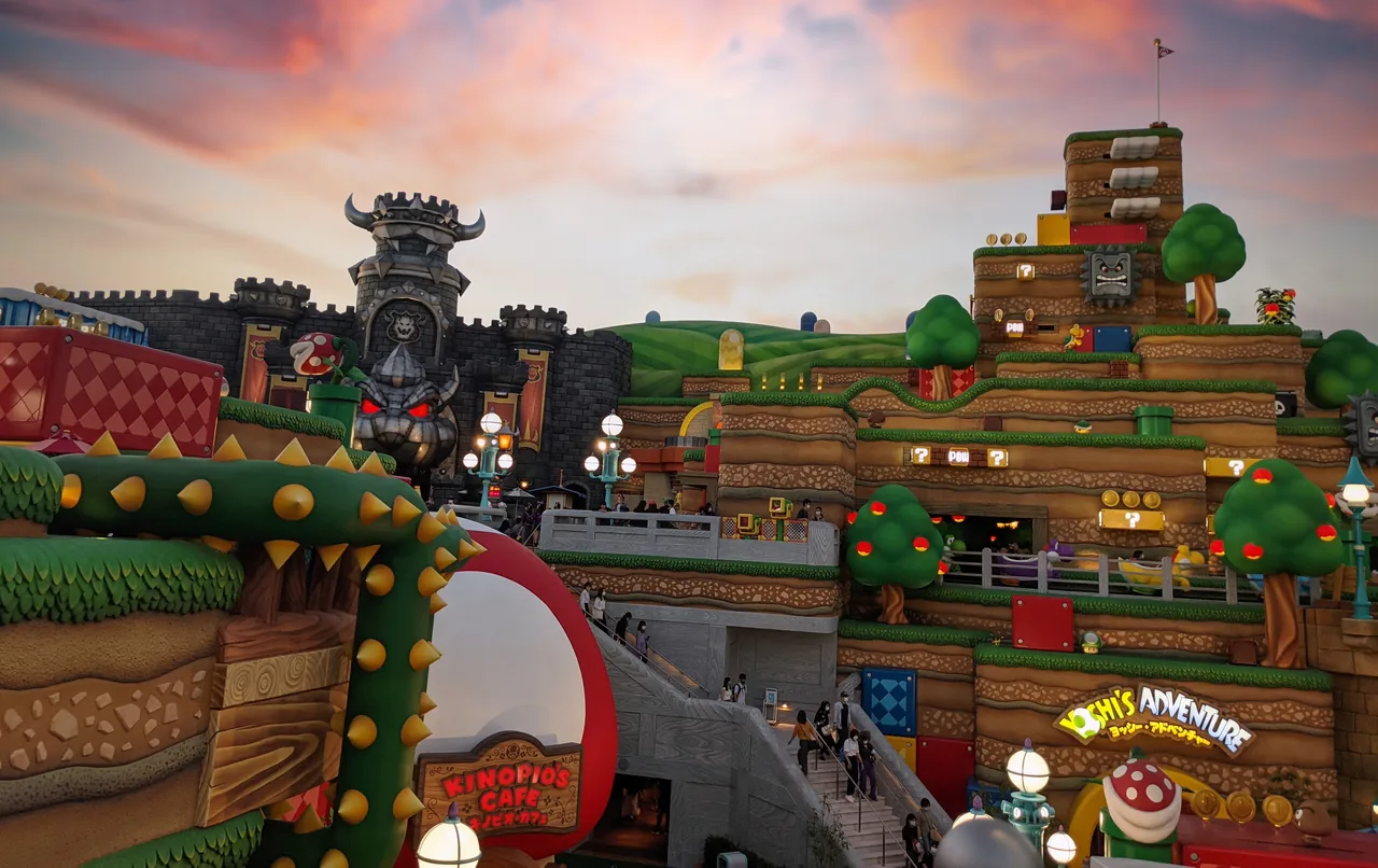 Super Nintendo World's colorful exterior at Universal Studios Japan Super Nintendo World's colorful exterior at Universal Studios Japan